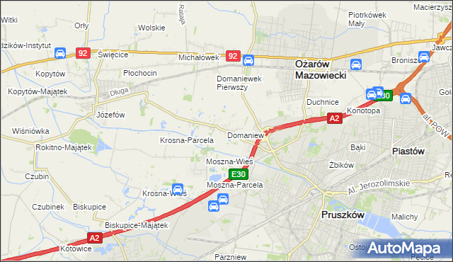 mapa Domaniew gmina Brwinów, Domaniew gmina Brwinów na mapie Targeo