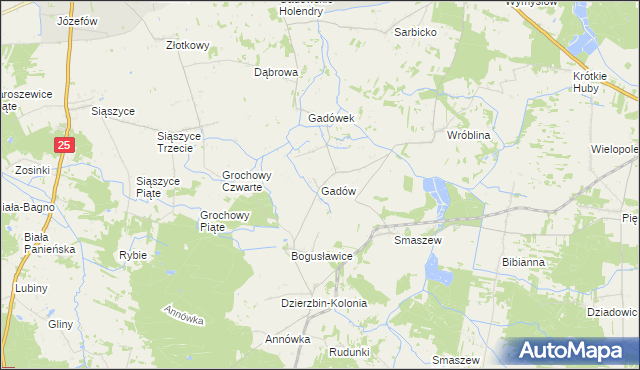mapa Gadów, Gadów na mapie Targeo