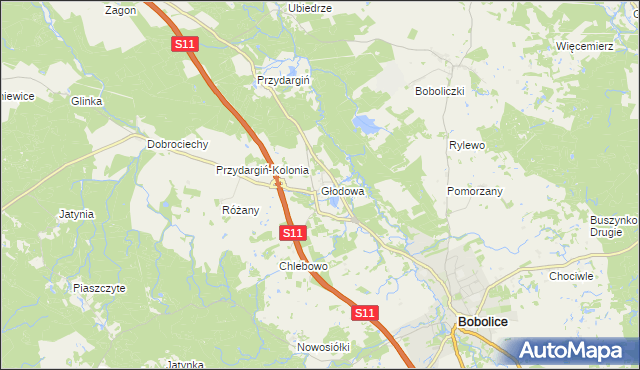 mapa Głodowa, Głodowa na mapie Targeo