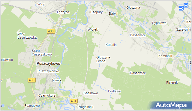 mapa Głuszyna Leśna, Głuszyna Leśna na mapie Targeo