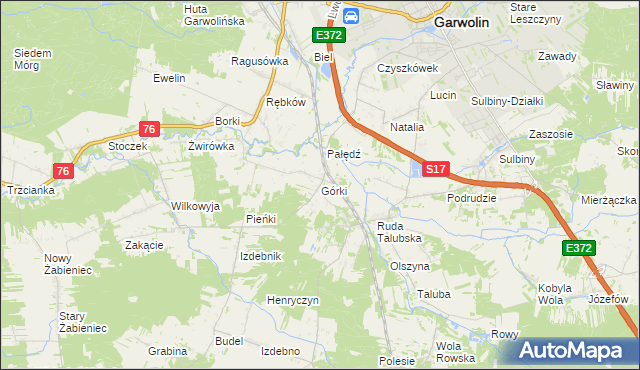 mapa Górki gmina Garwolin, Górki gmina Garwolin na mapie Targeo