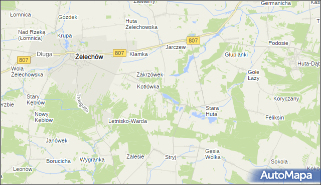mapa Huta Zadybska, Huta Zadybska na mapie Targeo