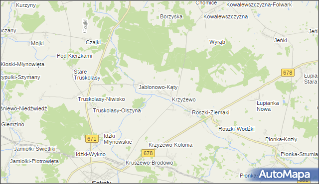 mapa Jabłonowo-Wypychy, Jabłonowo-Wypychy na mapie Targeo