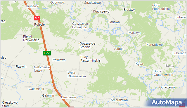 mapa Jesionka gmina Baboszewo, Jesionka gmina Baboszewo na mapie Targeo