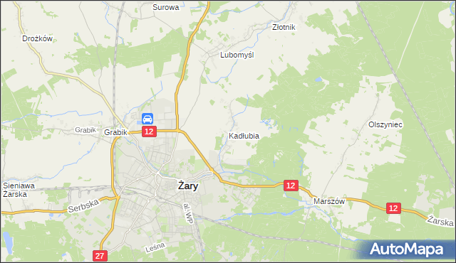 mapa Kadłubia, Kadłubia na mapie Targeo