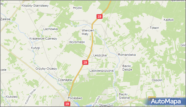 mapa Leszczka, Leszczka na mapie Targeo