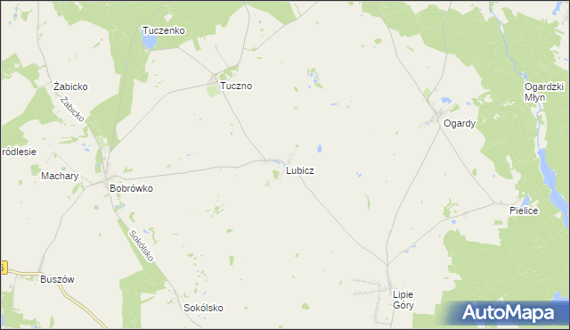 mapa Lubicz gmina Strzelce Krajeńskie, Lubicz gmina Strzelce Krajeńskie na mapie Targeo