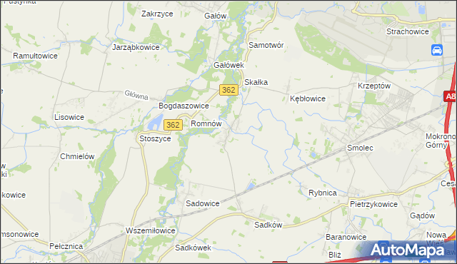 mapa Małkowice gmina Kąty Wrocławskie, Małkowice gmina Kąty Wrocławskie na mapie Targeo