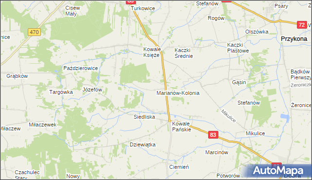 mapa Marianów-Kolonia, Marianów-Kolonia na mapie Targeo