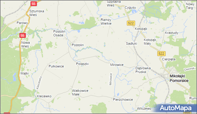 mapa Michorowo, Michorowo na mapie Targeo