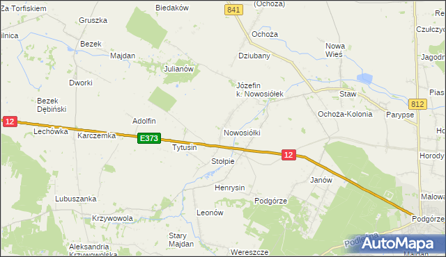 mapa Nowosiółki gmina Chełm, Nowosiółki gmina Chełm na mapie Targeo