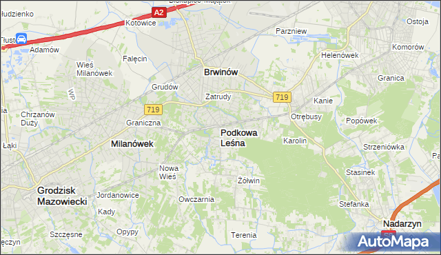 mapa Podkowa Leśna, Podkowa Leśna na mapie Targeo