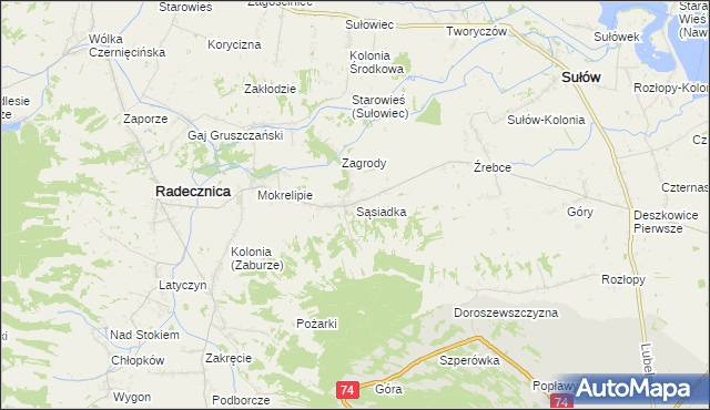 mapa Sąsiadka, Sąsiadka na mapie Targeo