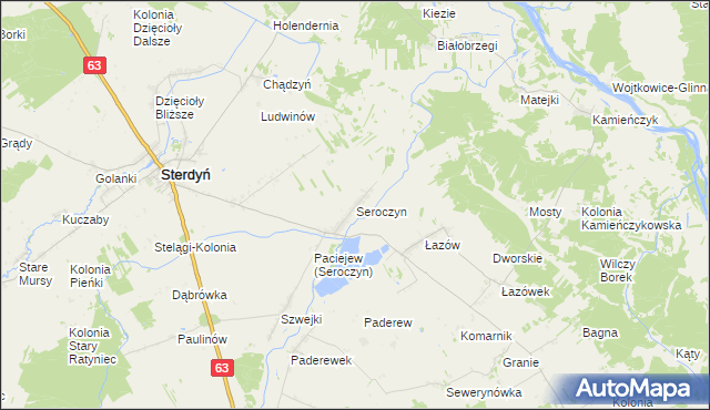 mapa Seroczyn gmina Sterdyń, Seroczyn gmina Sterdyń na mapie Targeo