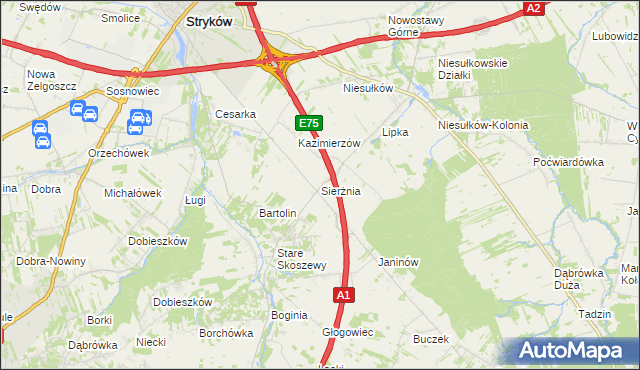 mapa Sierżnia, Sierżnia na mapie Targeo