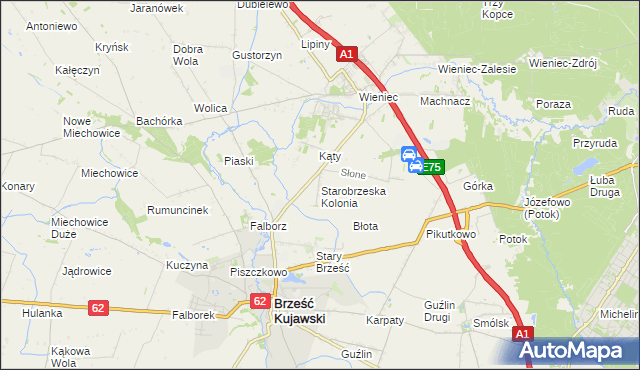 mapa Starobrzeska Kolonia, Starobrzeska Kolonia na mapie Targeo