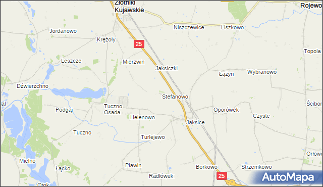 mapa Stefanowo gmina Inowrocław, Stefanowo gmina Inowrocław na mapie Targeo