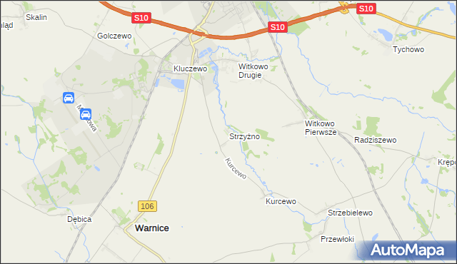 mapa Strzyżno, Strzyżno na mapie Targeo