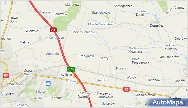 mapa Szymanówka gmina Oporów, Szymanówka gmina Oporów na mapie Targeo