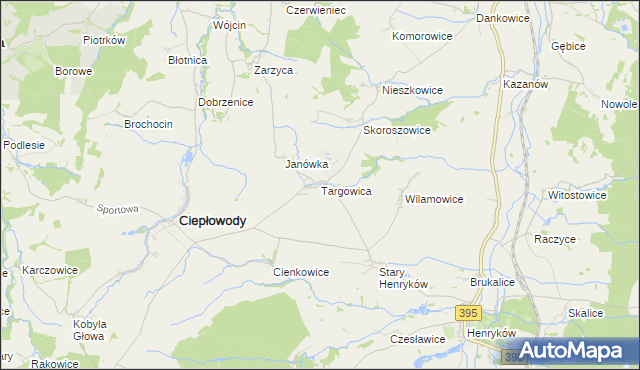 mapa Targowica, Targowica na mapie Targeo