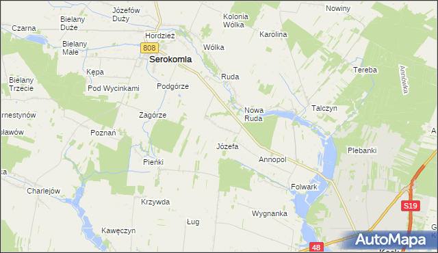 mapa Wola Bukowska, Wola Bukowska na mapie Targeo