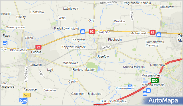 mapa Wolica gmina Ożarów Mazowiecki, Wolica gmina Ożarów Mazowiecki na mapie Targeo