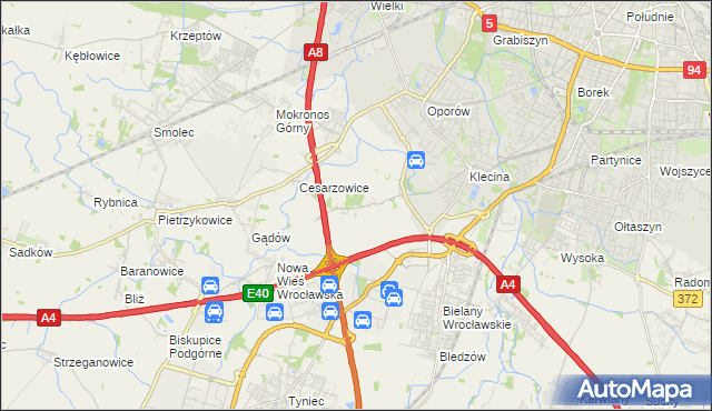mapa Zabrodzie gmina Kąty Wrocławskie, Zabrodzie gmina Kąty Wrocławskie na mapie Targeo