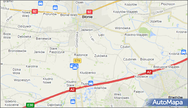 mapa Żukówka, Żukówka na mapie Targeo