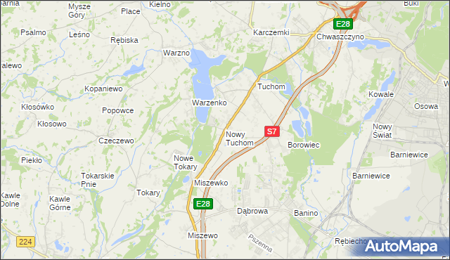 mapa Nowy Tuchom, Nowy Tuchom na mapie Targeo