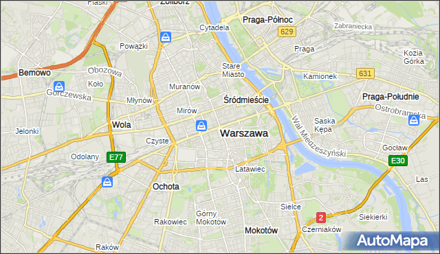 mapa Warszawy, Warszawa na mapie Targeo
