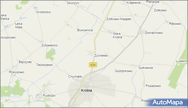 mapa Żychlewo, Żychlewo na mapie Targeo