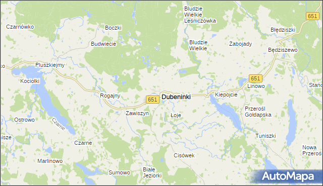 mapa Dubeninki, Dubeninki na mapie Targeo