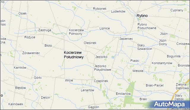 mapa Jeziorko gmina Kocierzew Południowy, Jeziorko gmina Kocierzew Południowy na mapie Targeo