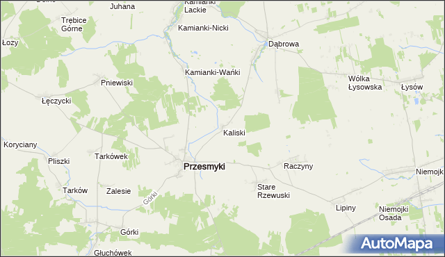 mapa Kaliski gmina Przesmyki, Kaliski gmina Przesmyki na mapie Targeo