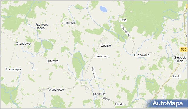 mapa Bieńkowo, Bieńkowo na mapie Targeo