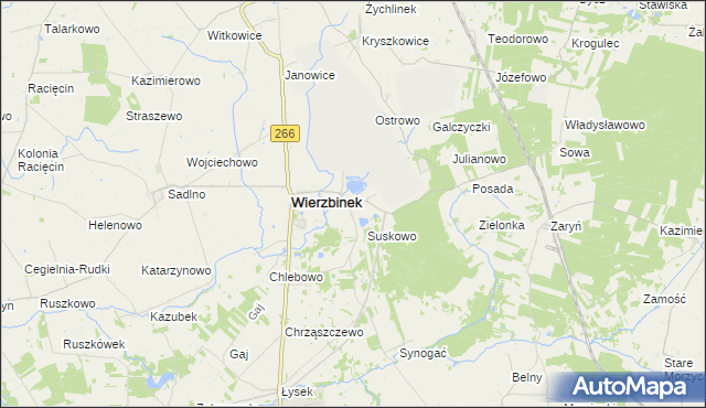 mapa Boguszyce gmina Wierzbinek, Boguszyce gmina Wierzbinek na mapie Targeo