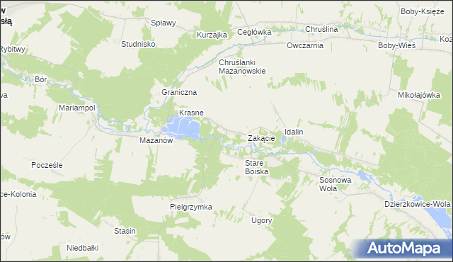 mapa Boiska-Kolonia gmina Józefów nad Wisłą, Boiska-Kolonia gmina Józefów nad Wisłą na mapie Targeo