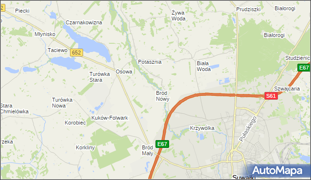 mapa Bród Nowy, Bród Nowy na mapie Targeo