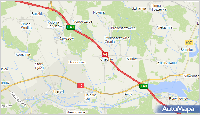 mapa Chechło gmina Rudziniec, Chechło gmina Rudziniec na mapie Targeo