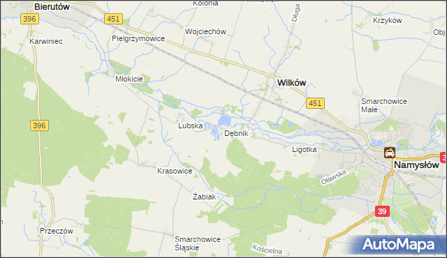 mapa Dębnik gmina Wilków, Dębnik gmina Wilków na mapie Targeo