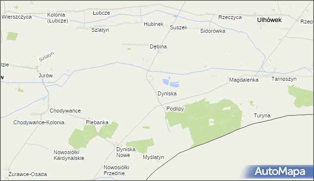 mapa Dyniska, Dyniska na mapie Targeo