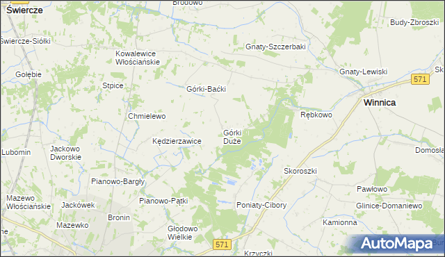 mapa Górki Duże gmina Winnica, Górki Duże gmina Winnica na mapie Targeo