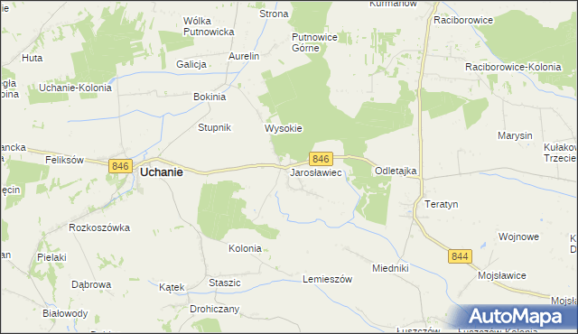 mapa Jarosławiec gmina Uchanie, Jarosławiec gmina Uchanie na mapie Targeo