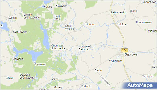 mapa Nowawieś Pałucka, Nowawieś Pałucka na mapie Targeo