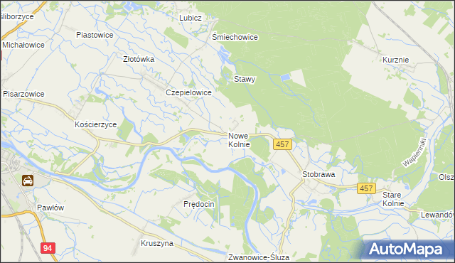 mapa Nowe Kolnie, Nowe Kolnie na mapie Targeo