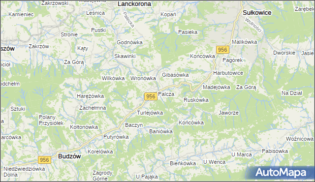 mapa Palcza, Palcza na mapie Targeo