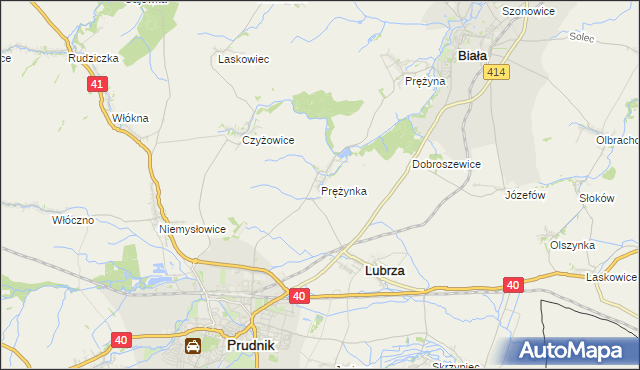 mapa Prężynka, Prężynka na mapie Targeo