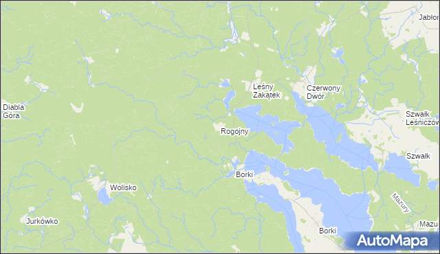 mapa Rogojny gmina Kowale Oleckie, Rogojny gmina Kowale Oleckie na mapie Targeo