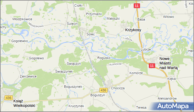 mapa Rogusko, Rogusko na mapie Targeo