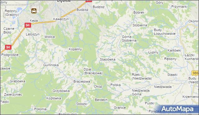 mapa Stasiówka gmina Dębica, Stasiówka gmina Dębica na mapie Targeo